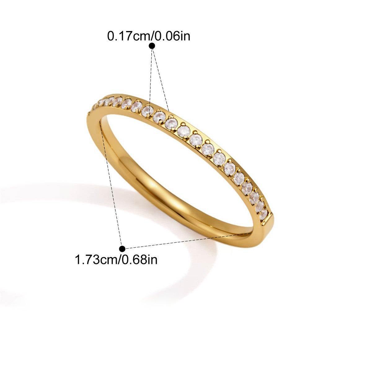 Birthstone Round Pavé Ring — Round Cut Clear Pavé · Gold