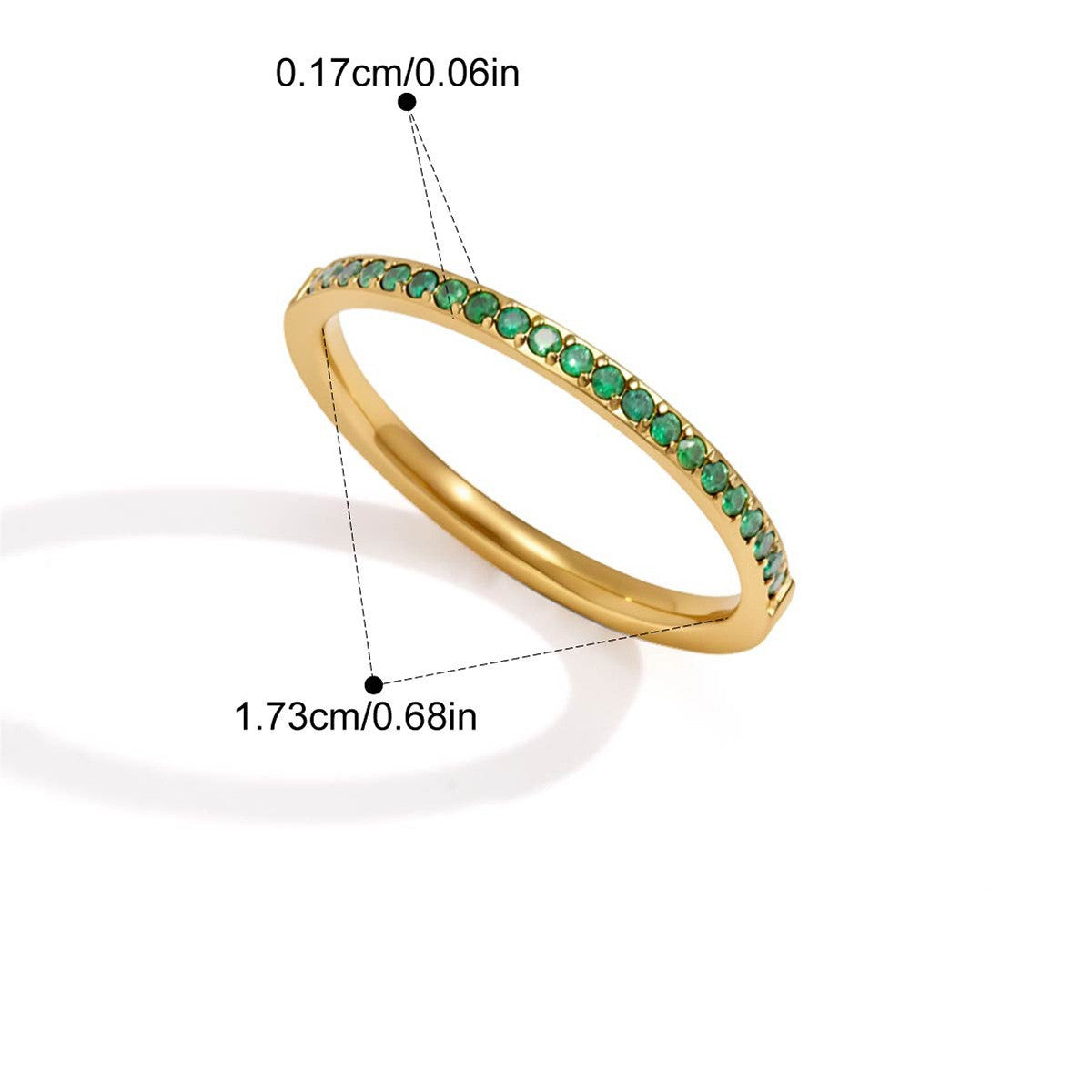 Birthstone Round Pavé Ring — Round Cut Green Pavé · Gold