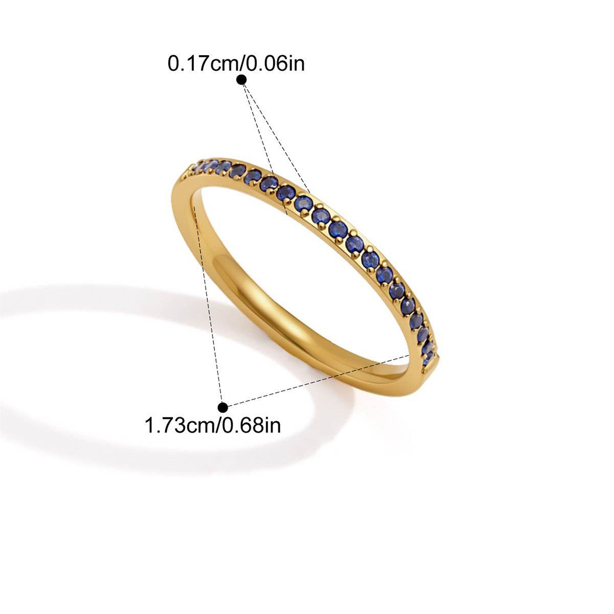 Birthstone Round Pavé Ring — Round Cut Blue Pavé · Gold