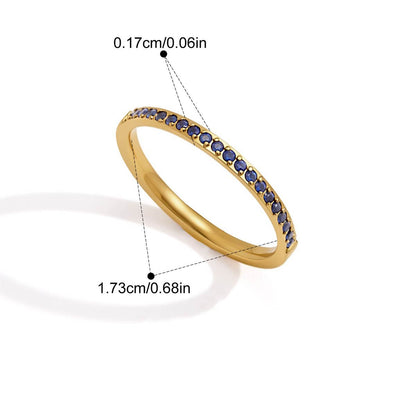 Birthstone Round Pavé Ring — Round Cut Blue Pavé · Gold