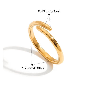 Chunky Geometric Ring — Open Spiral · Gold
