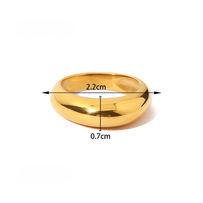 Chunky Geometric Ring — Smooth Dome Band · Gold