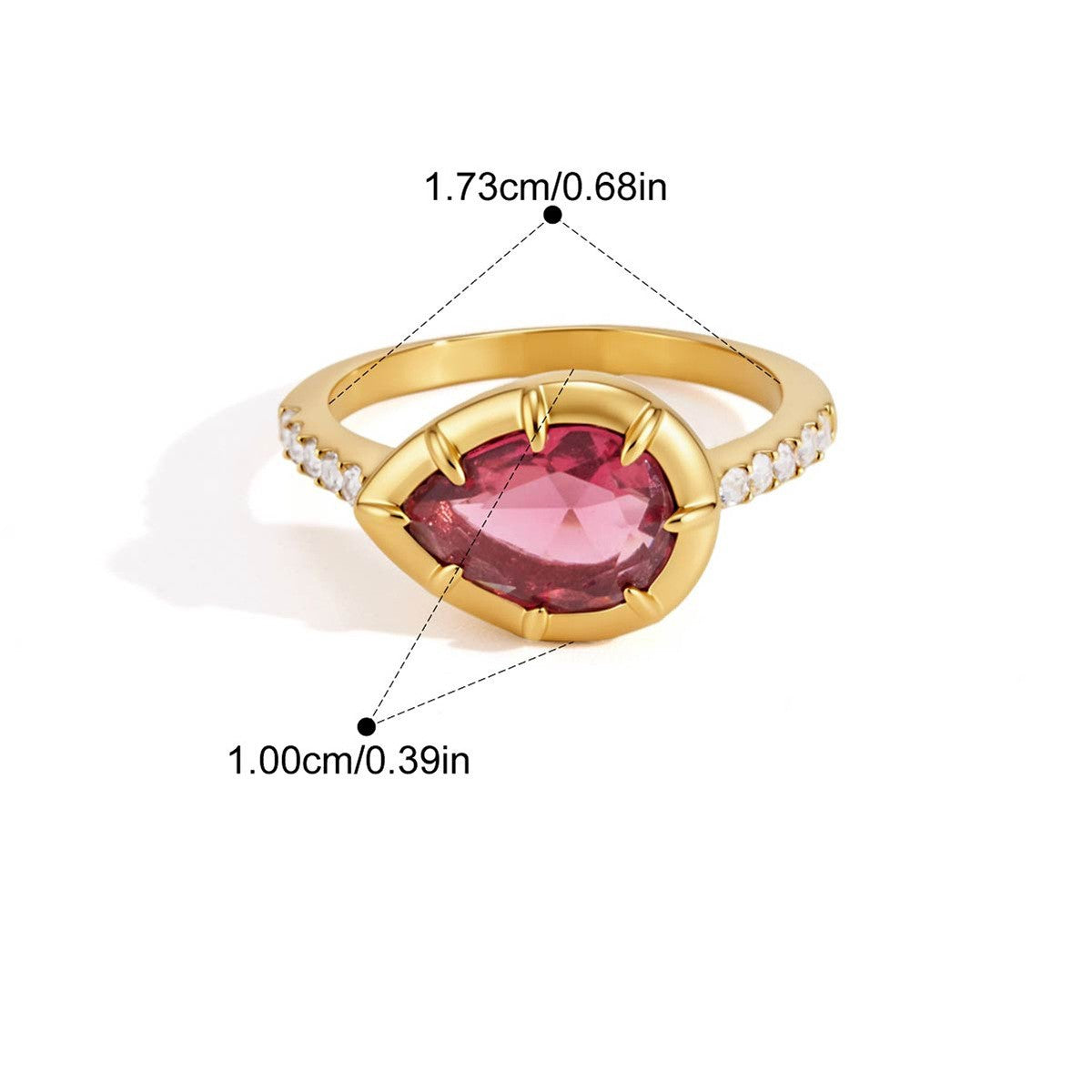Vintage Geometric Prong Ring — Pear Prong Setting · Gold