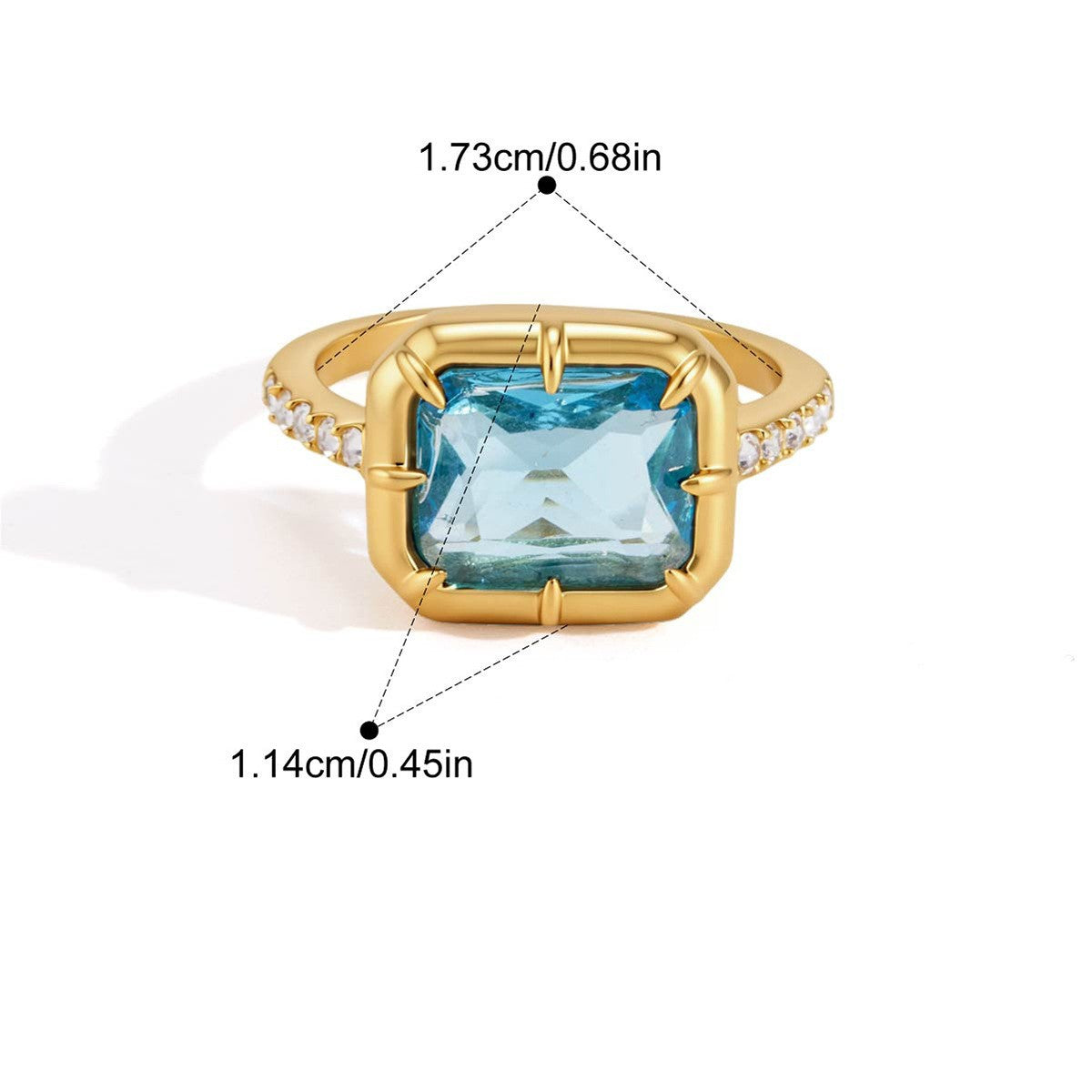 Vintage Geometric Prong Ring — Square Prong Setting · Gold