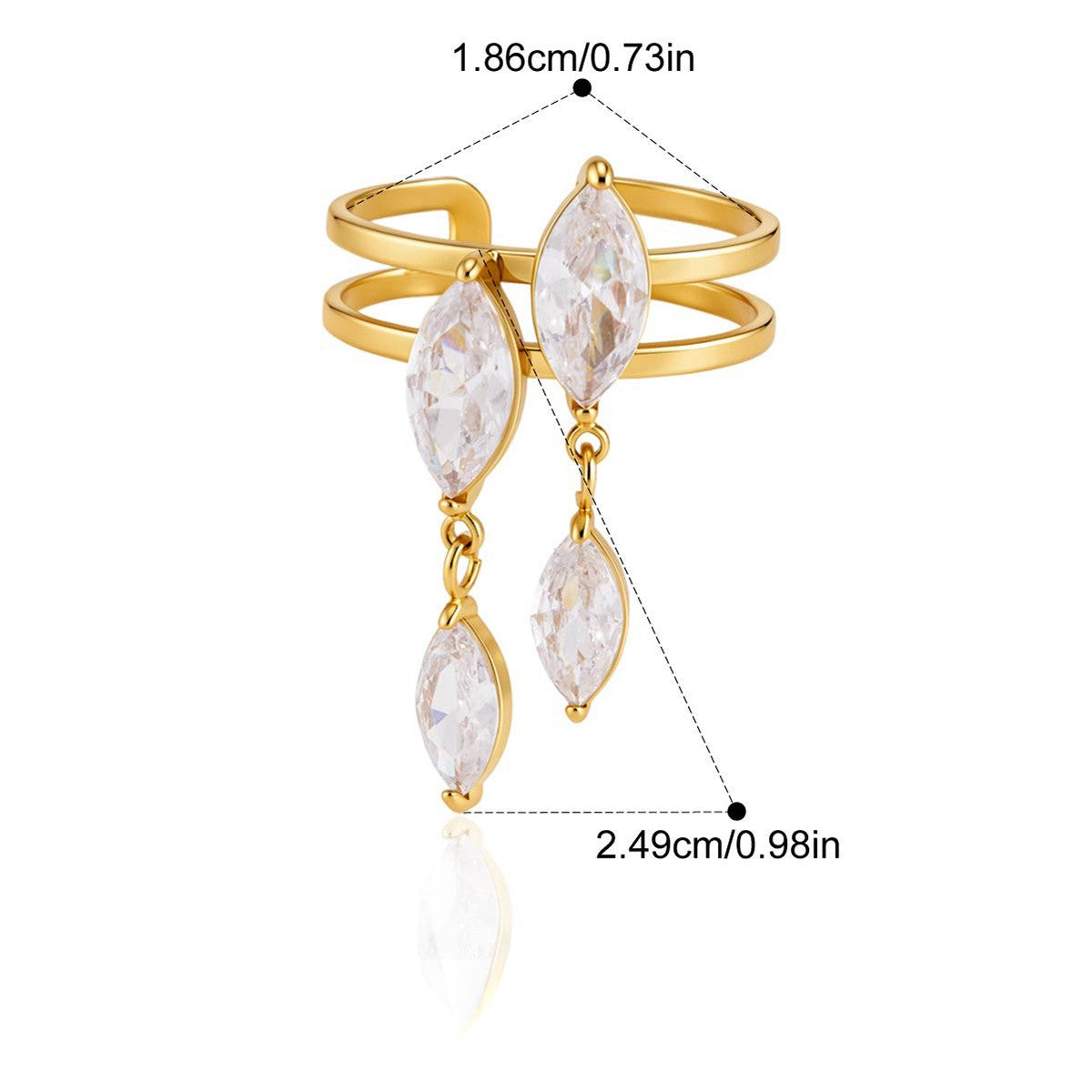 Marquise Drop Adjustable Ring — Marquise Drop Adjustable · Gold