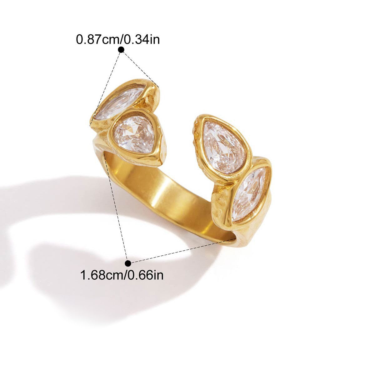 Open Pear Cluster Ring — Open Pear Cluster · Gold