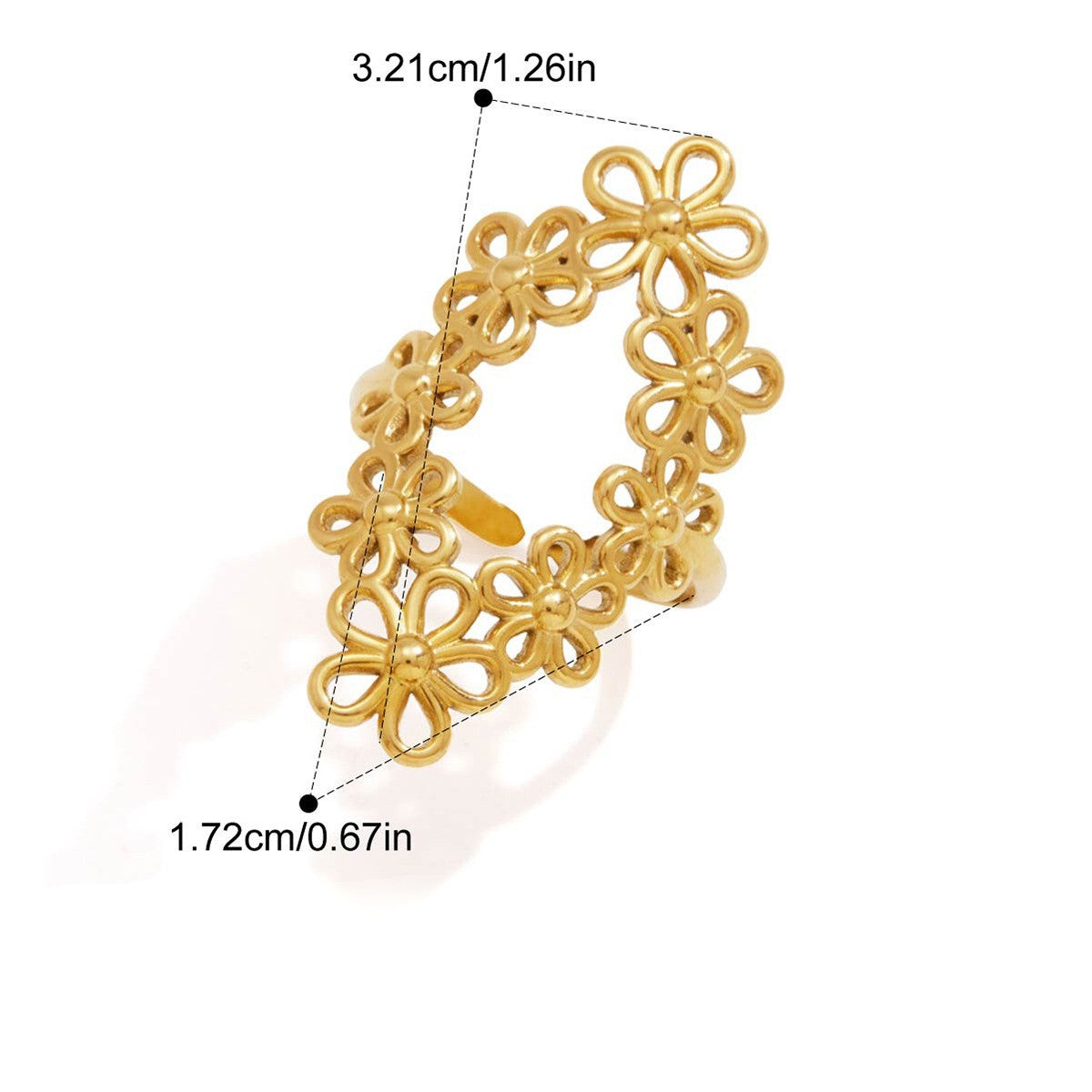 Daisy Flower Link Ring — Daisy Flower Link Ring · Gold