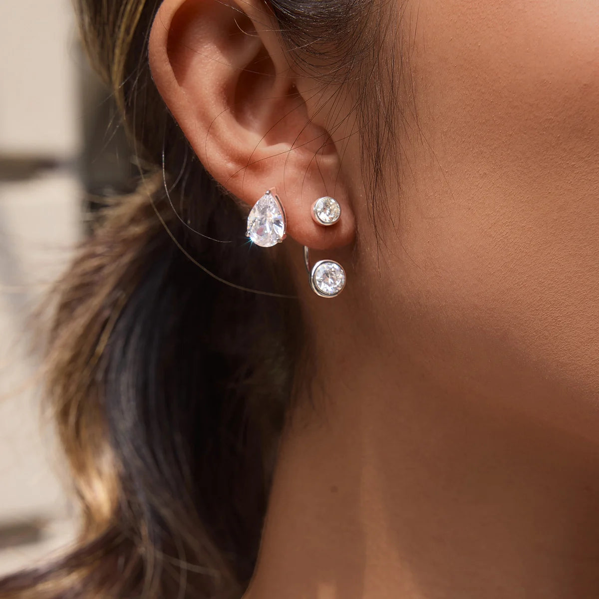 Geometric Faceted Earrings — view 3