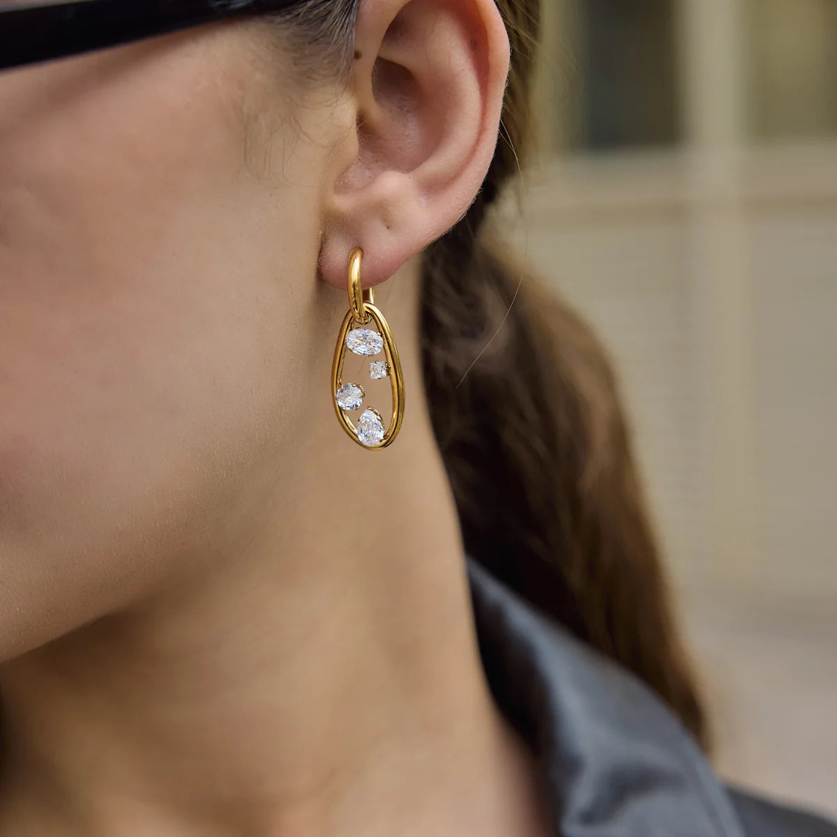 Chunky Teardrop Earrings — view 4