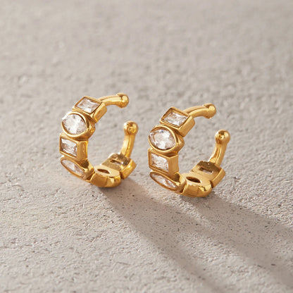 Geometric CZ Drop Earrings — view 4