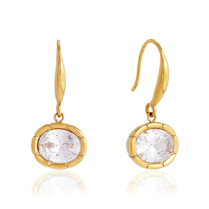 Geometric CZ Drop Earrings — view 5