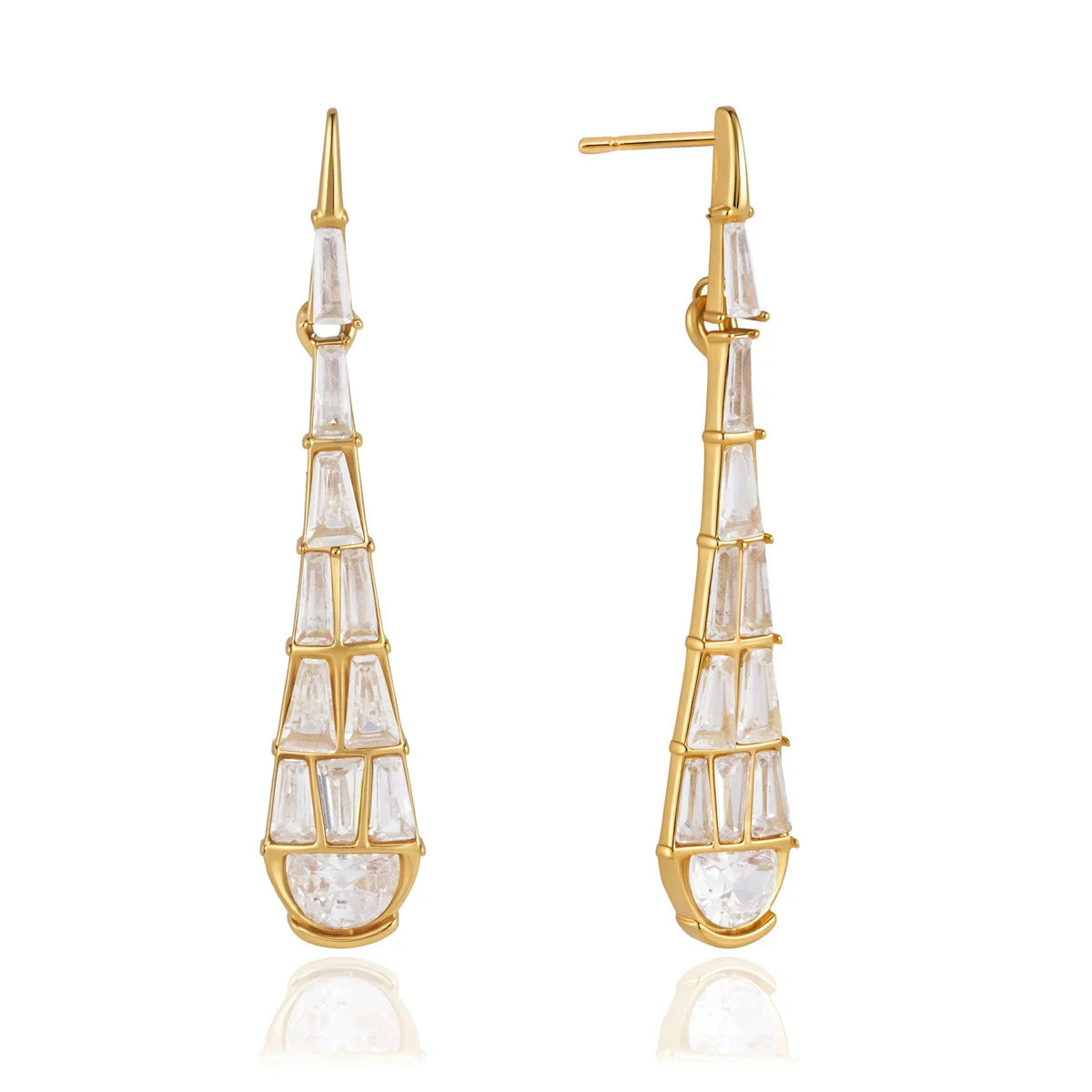 Tapered Baguette Drop Earrings — view 5