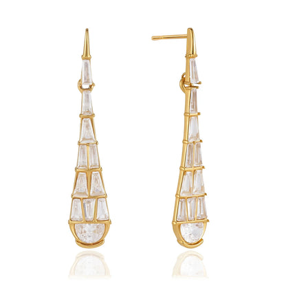 Tapered Baguette Drop Earrings — view 5