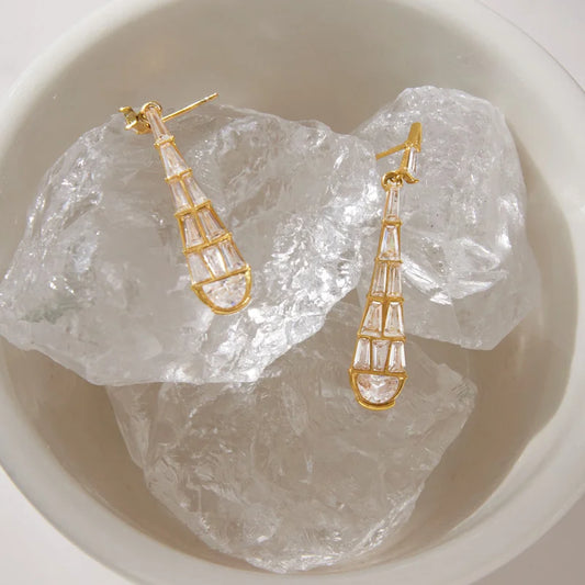 Tapered Baguette Drop Earrings