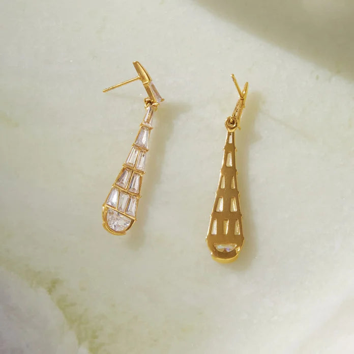 Tapered Baguette Drop Earrings — view 4
