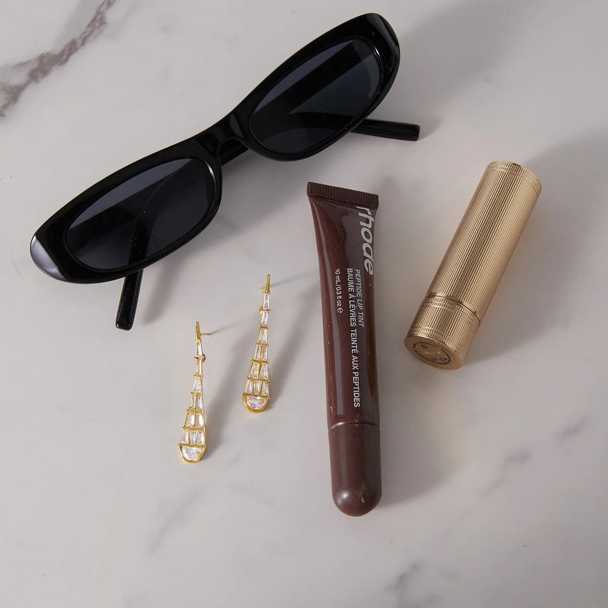 Tapered Baguette Drop Earrings — view 3