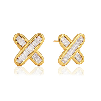 Geometric Baguette Stud Earrings — view 5
