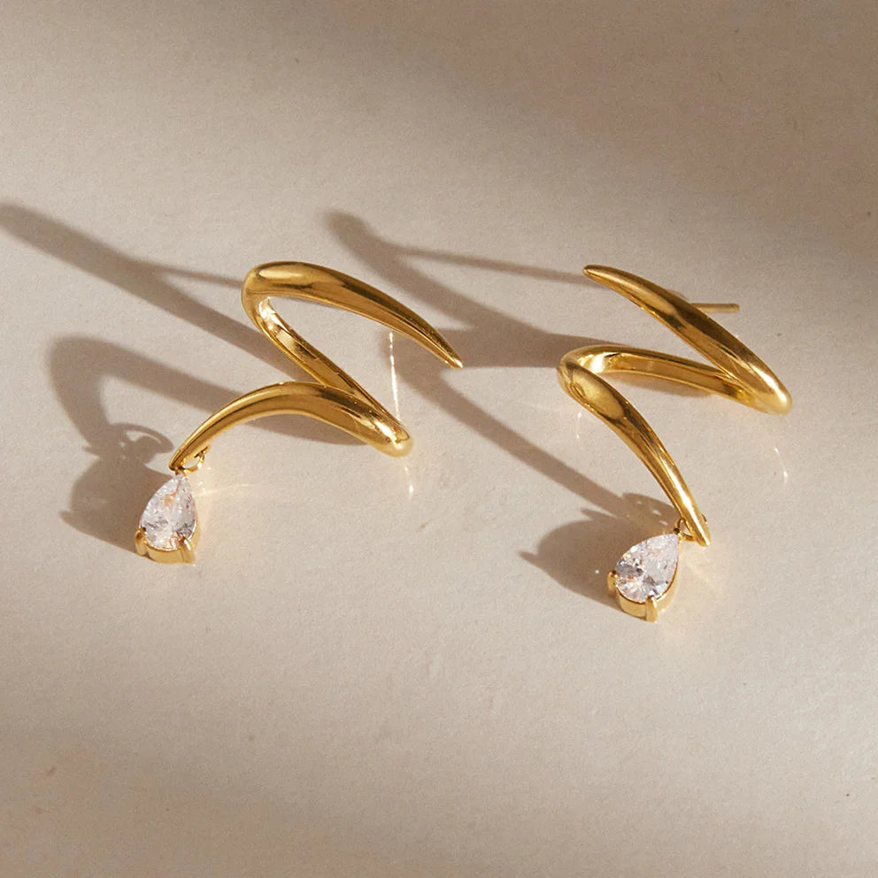 Teardrop Pavé Cuff Earrings