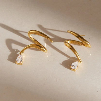Teardrop Pavé Cuff Earrings