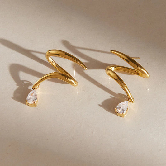 Teardrop Pavé Cuff Earrings