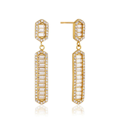 Baguette Hexagon Drop Earrings — view 5