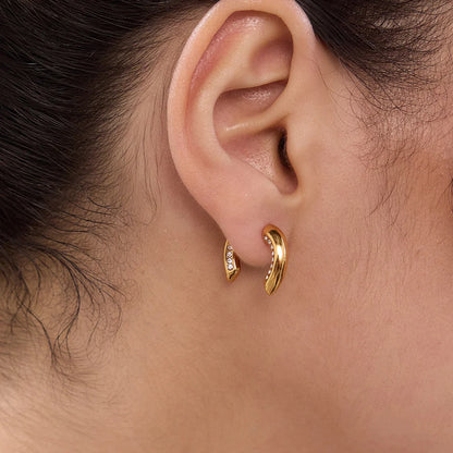 Geometric Pave Earrings — view 3