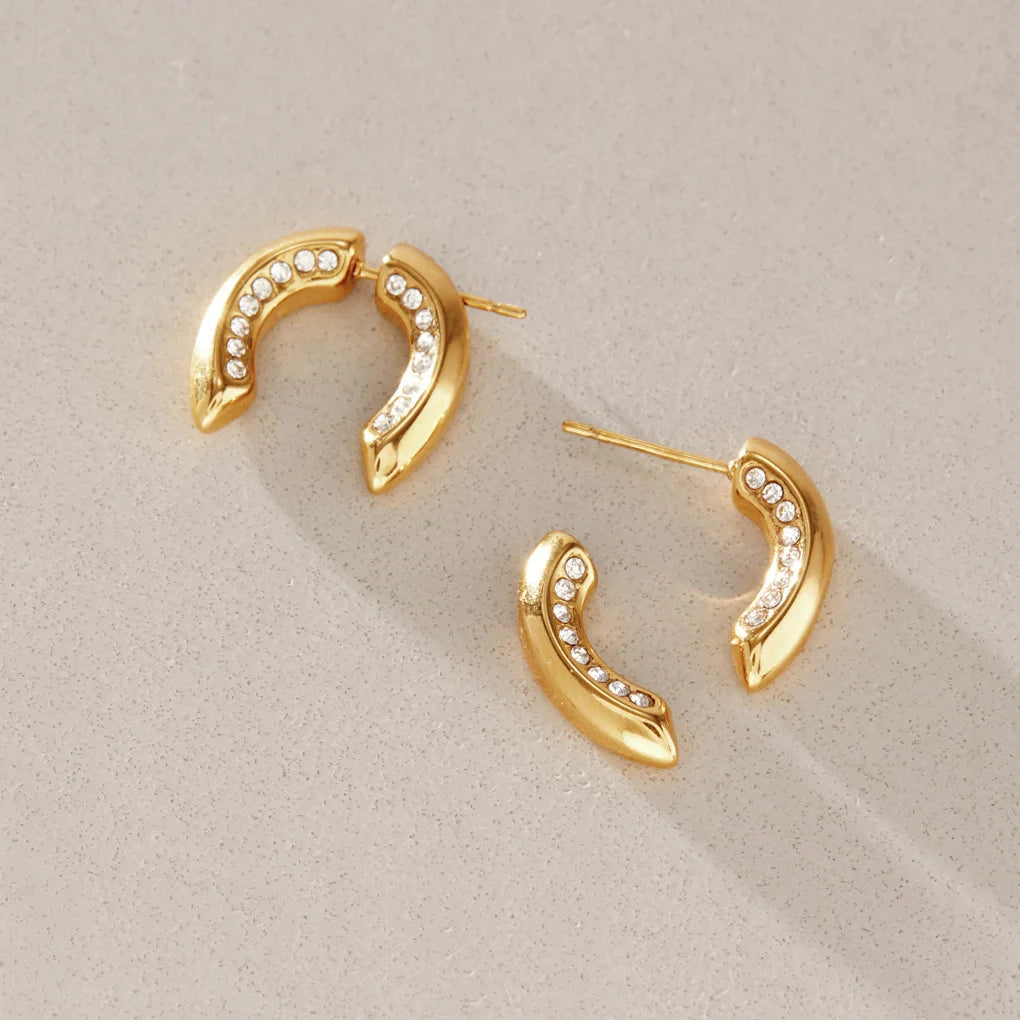 Geometric Pave Earrings — view 4