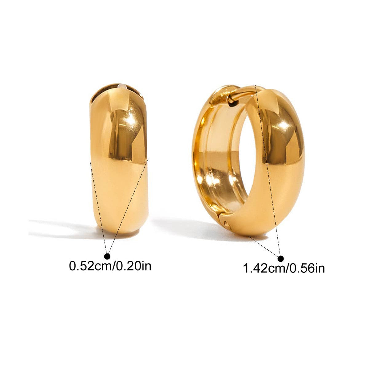 Geometric Pave Earrings — Chunky Round Hoop · Gold