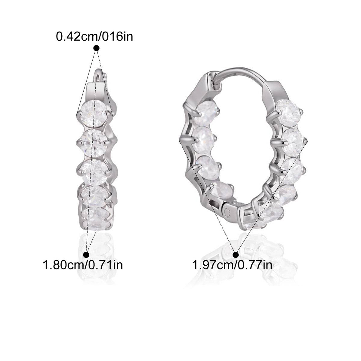 Prong Set Huggie Hoops — Silver Prong Set Huggie · Silver