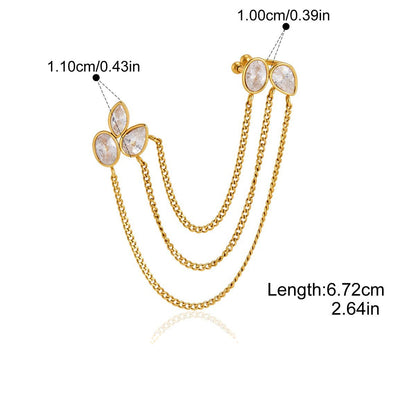 Double Stud Chain Earrings — Double Stud Chain · Gold