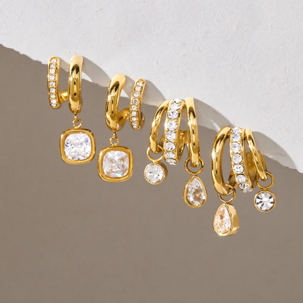 Chunky Hoop Drop Earrings