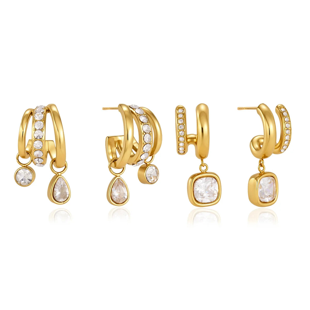 Chunky Hoop Drop Earrings — view 5