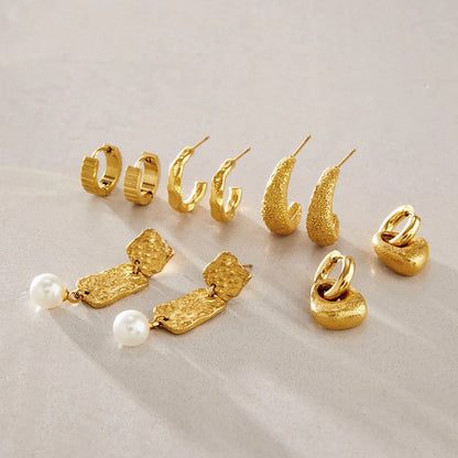 Hammered Chunky Earrings — view 4