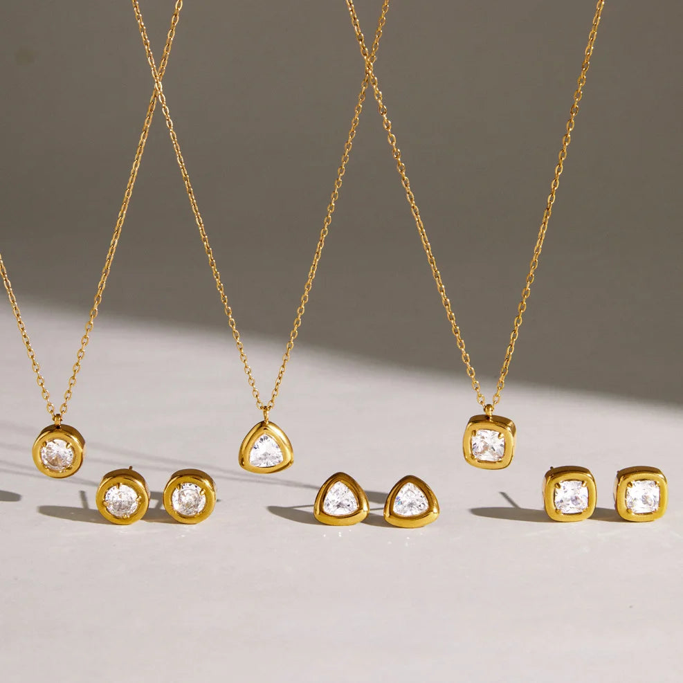 Bezel Solitaire Jewelry Set