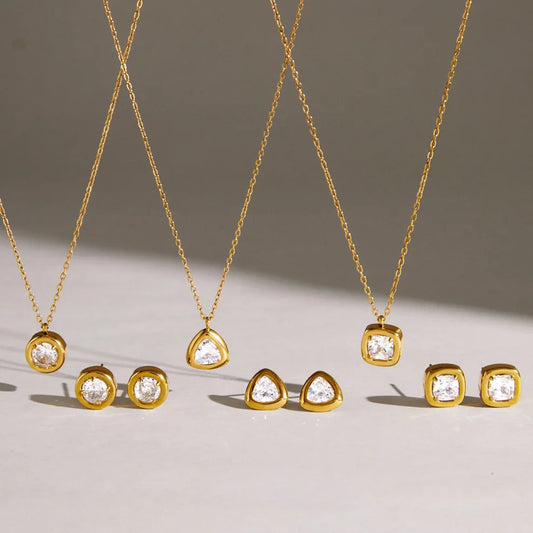Bezel Solitaire Jewelry Set