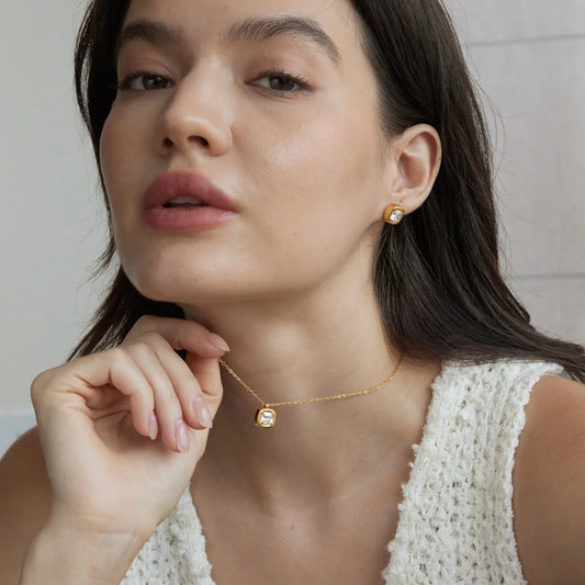 Bezel Solitaire Jewelry Set — view 2