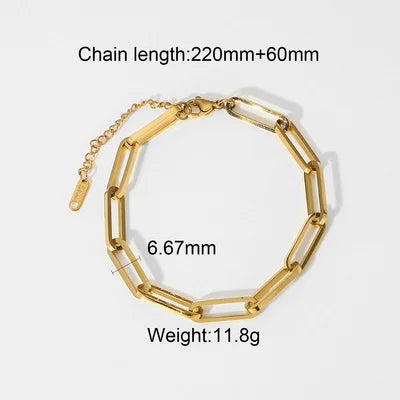 Knot Ball Multichain Bracelet — Paperclip Chain Bracelet · Gold
