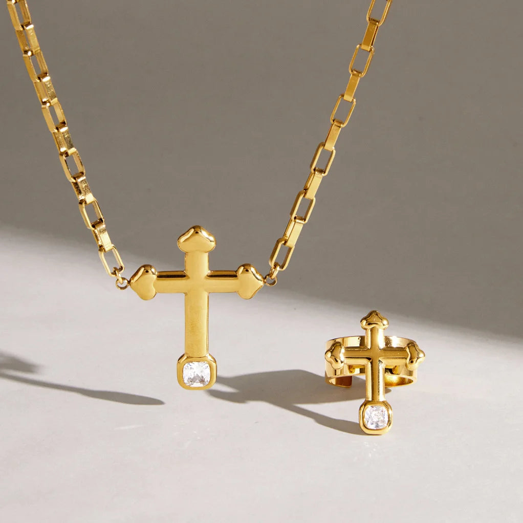 Chunky Cross Jewelry Set