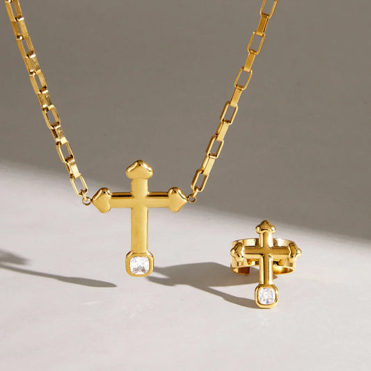 Chunky Cross Jewelry Set