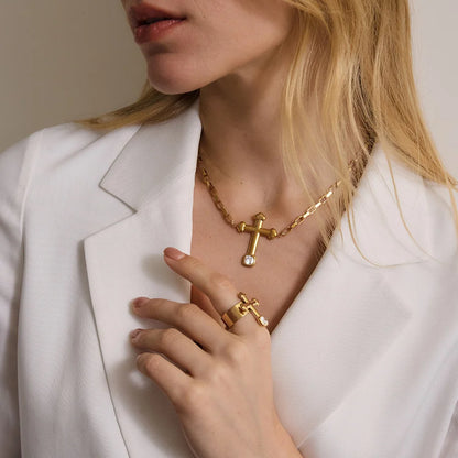 Chunky Cross Jewelry Set — view 3