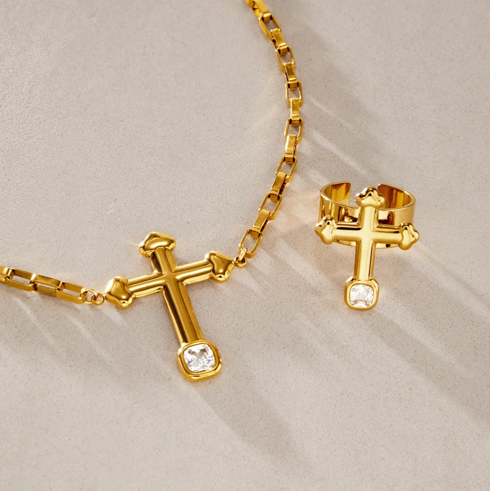 Chunky Cross Jewelry Set — view 4