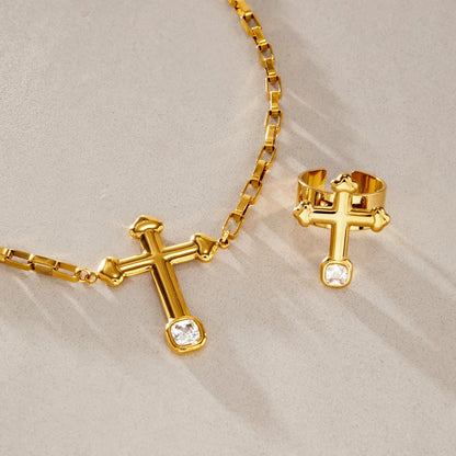 Chunky Cross Jewelry Set — view 4