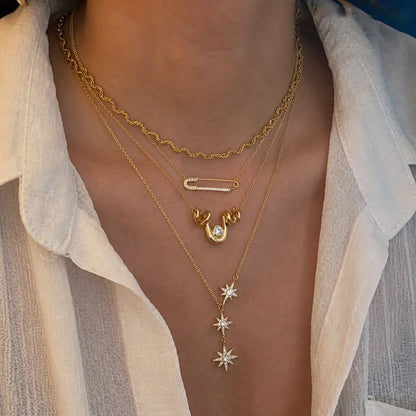 Celestial Star Drop Necklace — view 3