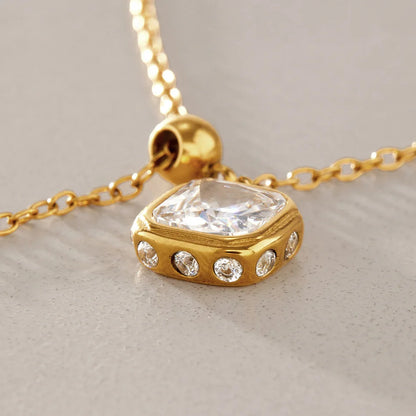 Geometric CZ Lariat Necklace — view 4