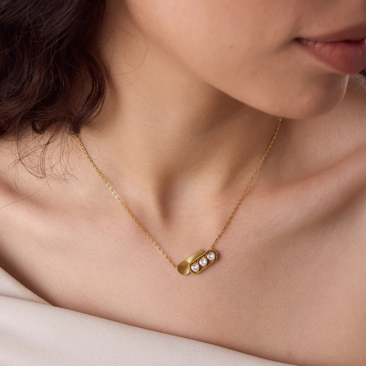 Geometric Inlay Necklace — view 3