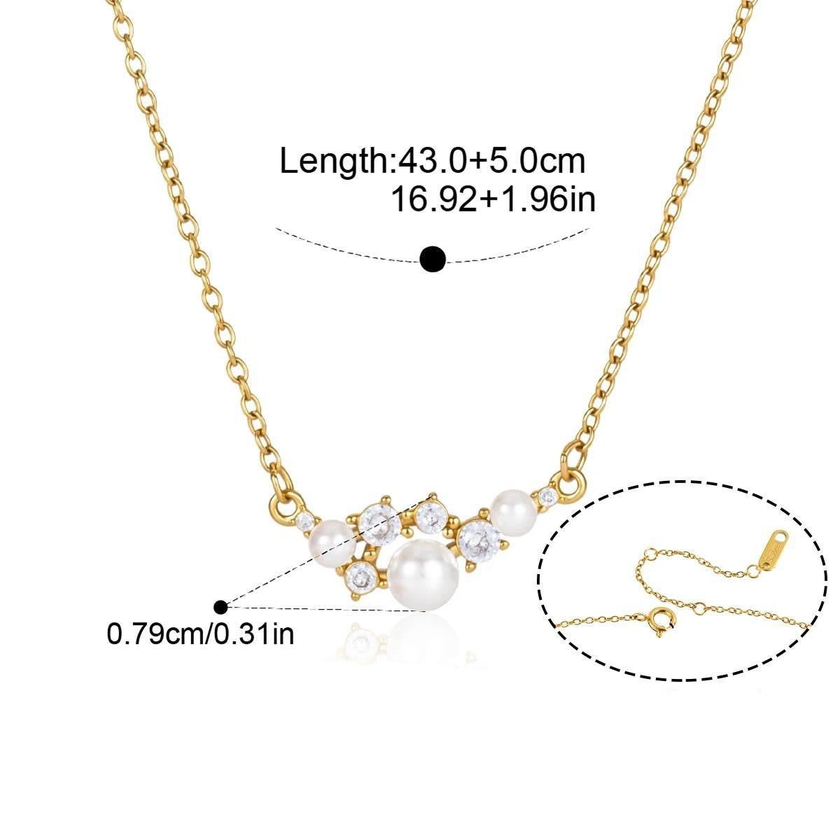 Twisted Chain Necklace — Pearl Cluster Chain · Gold