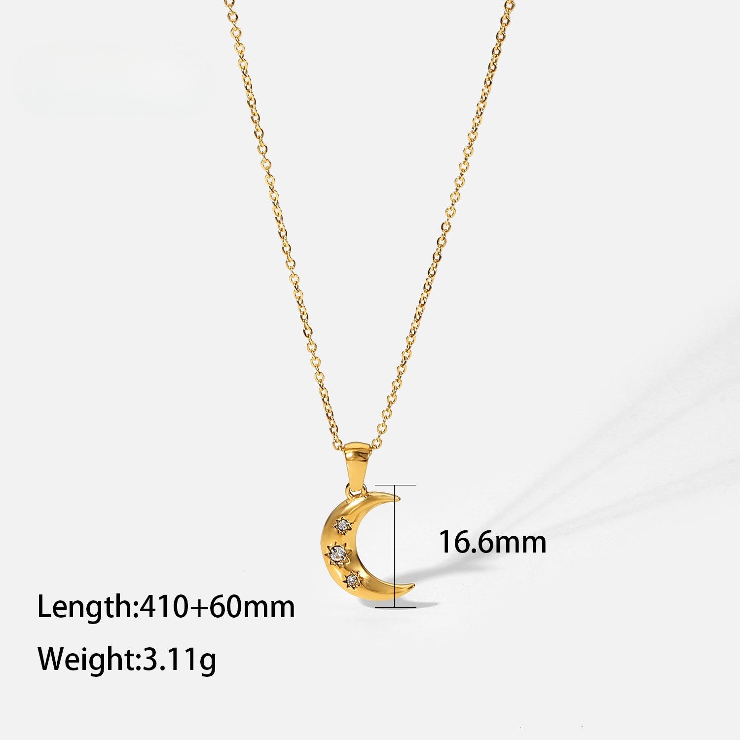 Celestial Pendant Necklace — Crescent Moon Pendant · Gold