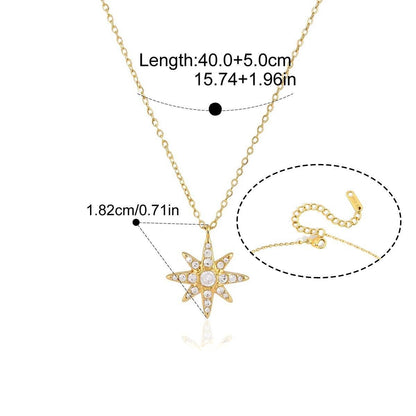 Celestial Pendant Necklace — Crystal Star Pendant · Gold