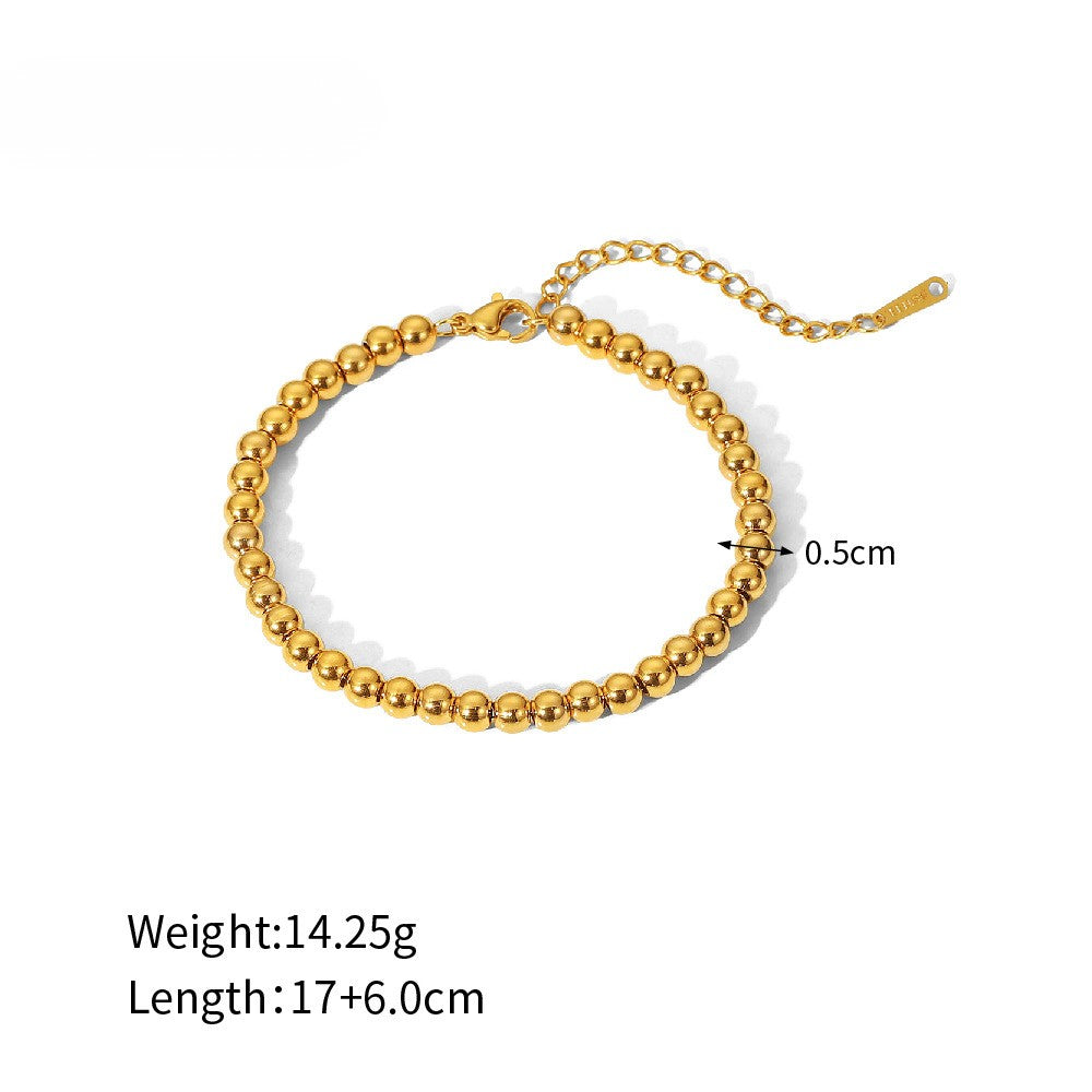 Knot Ball Multichain Bracelet — Beaded Ball Bracelet · Gold