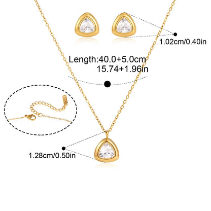 Bezel Solitaire Jewelry Set — Trillion Bezel Solitaire · Gold